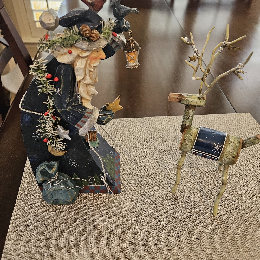 Festive Santa and Reindeer Holiday Decor